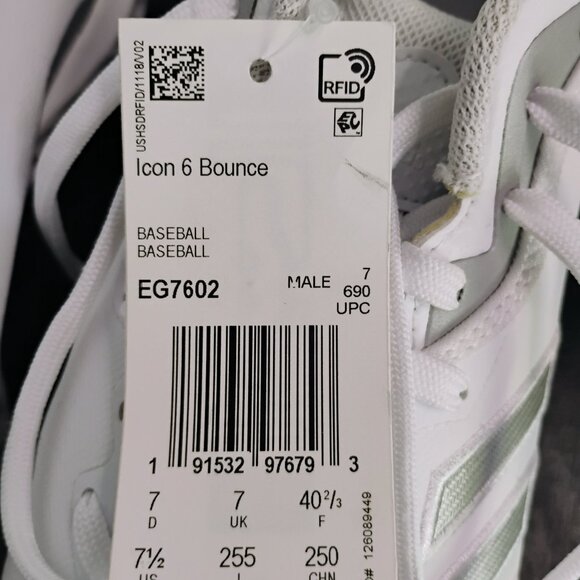 Adidas Men's Icon 6 Bounce Metal Cleats NEW Size 7.5 - Picture 9 of 9